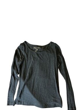 Aeropostale Charcoal Scoop Neck Long Sleeve Top